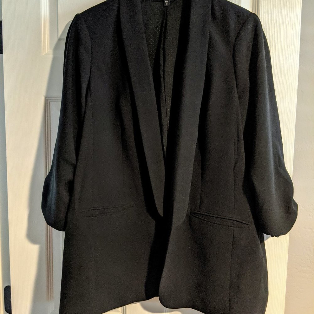 EXPRESS Ruched Sleeve Boyfriend Blazer
